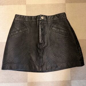 Cotton On Black Leather Skirt